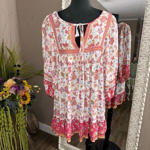 Rachel Zoe • Boho Ruffle Babydoll Mini Dress